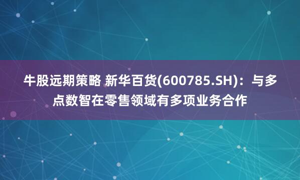 牛股远期策略 新华百货(600785.SH)：与多点数智在零售领域有多项业务合作